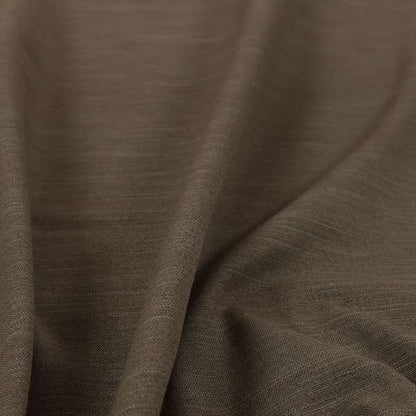 Darwin Linen Effect Style Flat Weave Material In Brown Colour Upholstery Soft Furnishing Fabrics - Made To Measure Curtains