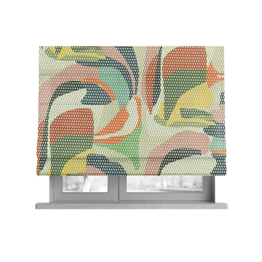 Freedom Printed Velvet Fabric Colourful Geometric Abstract Pattern Velvet Upholstery Fabrics CTR-511 - Roman Blinds