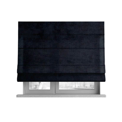 Ammara Soft Crushed Chenille Upholstery Fabric Black Colour - Roman Blinds