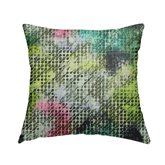 Freedom Printed Velvet Fabric Colourful Geometric Chain Links Pattern Upholstery Fabrics CTR-521 - Handmade Cushions