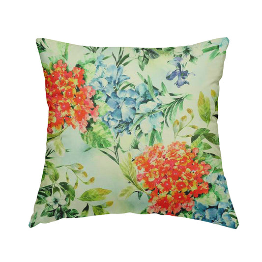 Freedom Printed Velvet Fabric Red Lilies Colourful Floral Pattern Upholstery Fabrics CTR-534 - Handmade Cushions