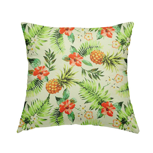 Freedom Printed Velvet Fabric Colourful Floral Pineapple Fruits Pattern Upholstery Fabric CTR-539 - Handmade Cushions