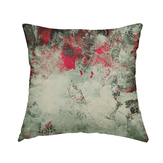 Freedom Printed Velvet Fabric Red Black Grey Abstract Art Modern Pattern Upholstery Fabrics CTR-544 - Handmade Cushions