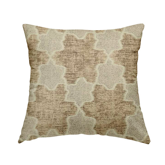 Freedom Printed Velvet Fabric Light Brown Star Funky Modern Pattern Furnishing Upholstery Fabric CTR-550 - Handmade Cushions