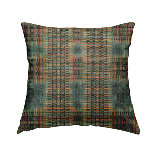 Freedom Printed Velvet Fabric Worn Out Blue Tartan Effect Pattern Furnishing Upholstery Fabrics CTR-551 - Handmade Cushions