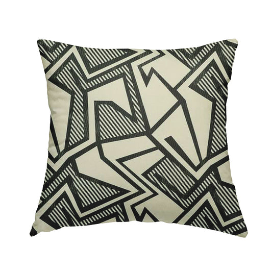 Freedom Printed Velvet Fabric Black White Colour Modern Abstract Art Pattern Upholstery Fabrics CTR-554 - Handmade Cushions