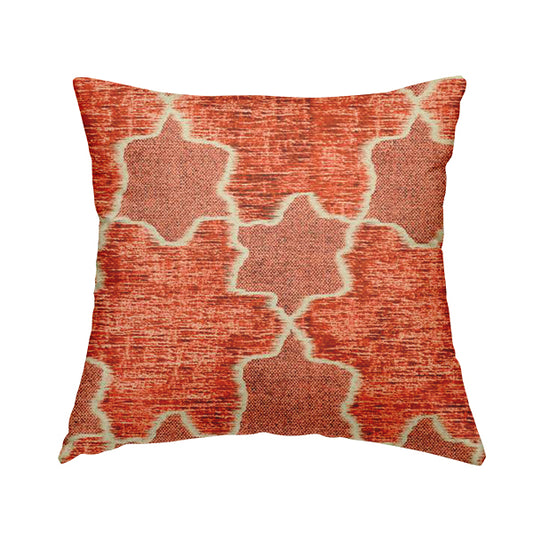 Freedom Printed Velvet Fabric Red Colour Star Funky Modern Pattern Upholstery Fabric CTR-562 - Handmade Cushions