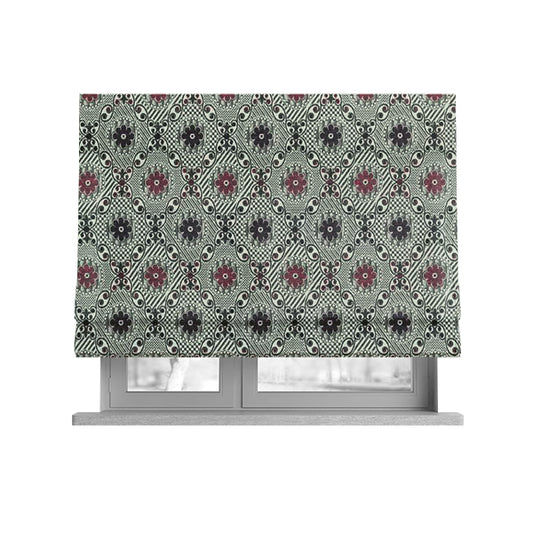 Kodiak Textured Glitter Upholstery Furnishing Pattern Fabric Small Floral In Pink Purple CTR-573 - Roman Blinds