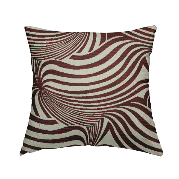 Anchorage Modern Funky Stripe Zebra Style Design Red White Lightweight Furnishing Fabrics CTR-579 - Handmade Cushions