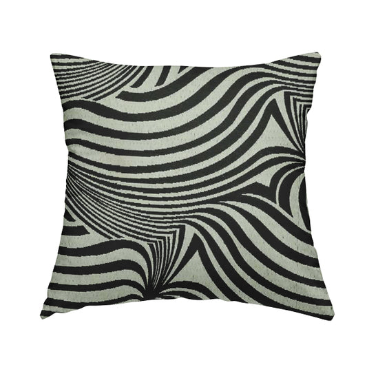 Anchorage Modern Funky Stripe Zebra Style Design Black White Lightweight Furnishing Fabrics CTR-580 - Handmade Cushions