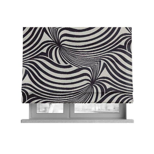 Anchorage Modern Funky Stripe Zebra Style Design Purple White Lightweight Furnishing Fabrics CTR-581 - Roman Blinds