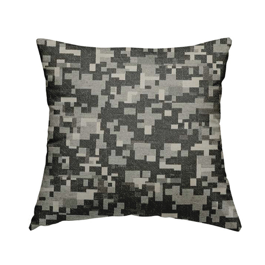 Nome Geometric Pattern Silver Grey Lightweight Upholstery Furnishing Fabrics CTR-593 - Handmade Cushions