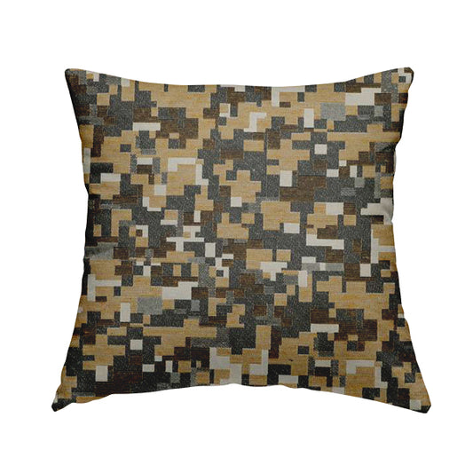 Nome Geometric Pattern Yellow Grey Lightweight Upholstery Furnishing Fabrics CTR-597 - Handmade Cushions