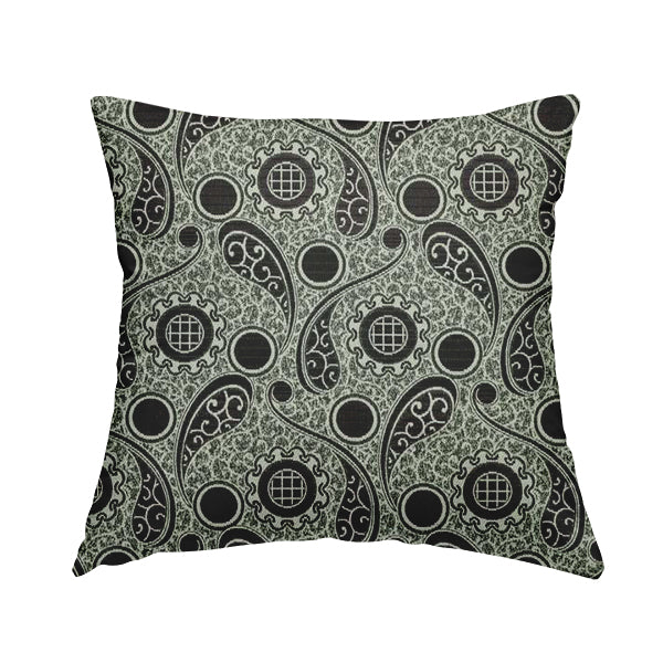 Wasilla Upholstery Furnishing Pattern Fabrics Paisley Damask In Purple Black CTR-607 - Handmade Cushions