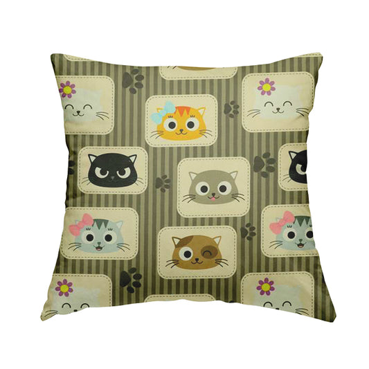 Freedom Printed Velvet Fabric Cat Pet Animal Pattern Upholstery Fabric CTR-609 - Handmade Cushions