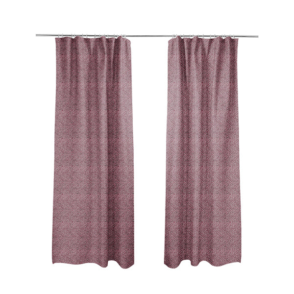 Davina Floral Pattern Textured Chenille Upholstery Curtain Fabric Pink Colour CTR-618 - Made To Measure Curtains