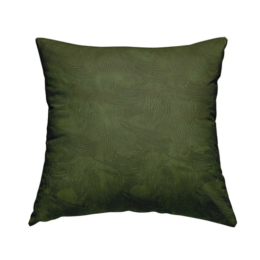 Cairo Moleskin Textured Dull Velvet Claw Pattern Curtain Furnishing Green Fabric CTR-623 - Handmade Cushions