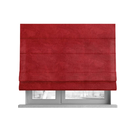 Cairo Moleskin Textured Dull Velvet Claw Pattern Curtain Furnishing Red Fabric CTR-624 - Roman Blinds
