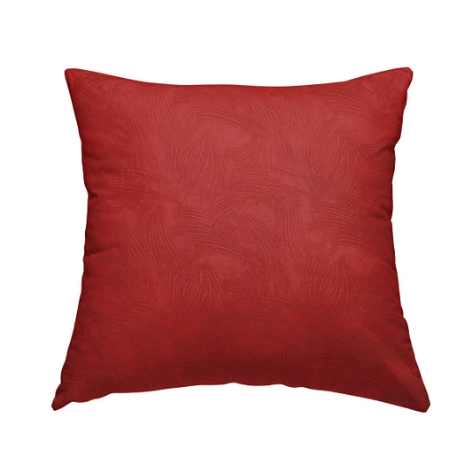 Cairo Moleskin Textured Dull Velvet Claw Pattern Curtain Furnishing Red Fabric CTR-624 - Handmade Cushions