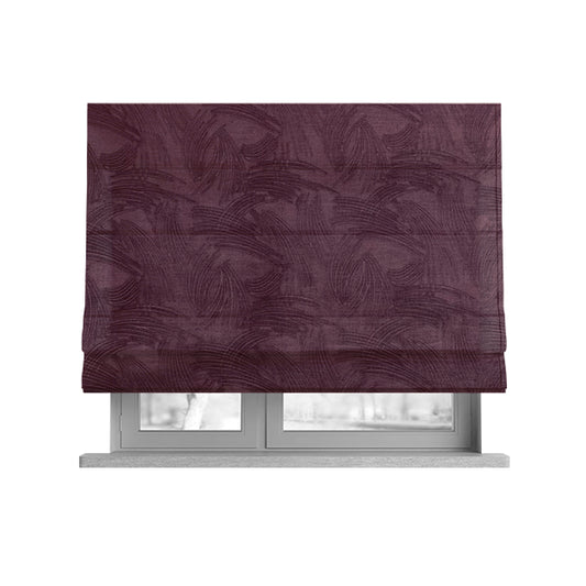 Cairo Moleskin Textured Dull Velvet Claw Pattern Curtain Furnishing Purple Fabric CTR-625 - Roman Blinds