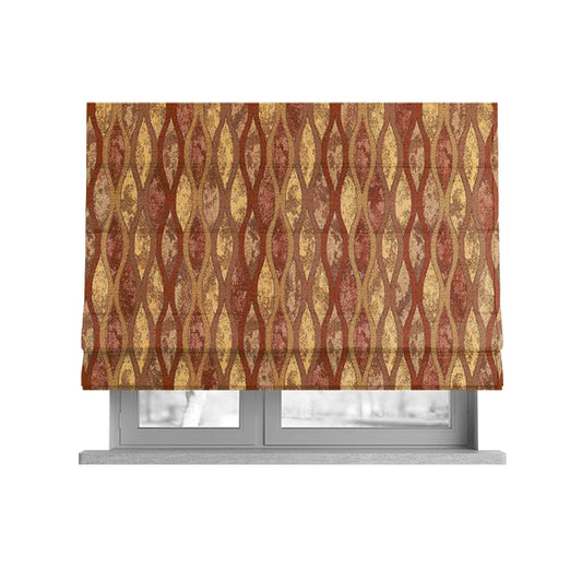 Jangwa Modern Two Tone Stripe Pattern Upholstery Curtains Yellow Orange Colour Fabric CTR-631 - Roman Blinds