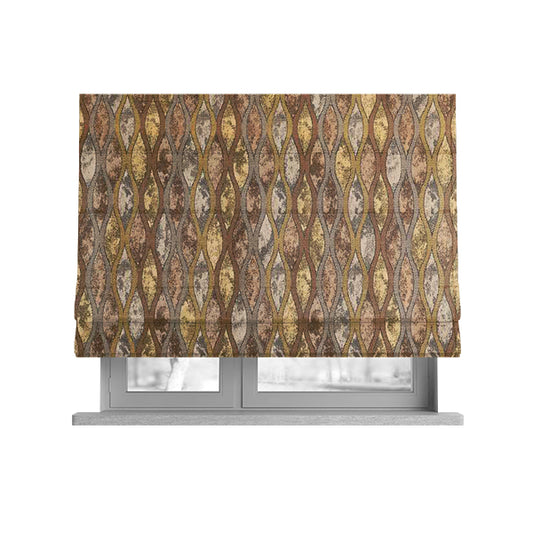 Jangwa Modern Two Tone Stripe Pattern Upholstery Curtains Gold Silver Colour Fabric CTR-632 - Roman Blinds