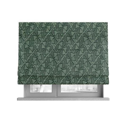 Act Semi Plain Pattern Chenille Textured Green Colour Curtain Upholstery Fabric CTR-654 - Roman Blinds