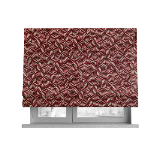 Act Semi Plain Pattern Chenille Textured Red Colour Curtain Upholstery Fabric CTR-655 - Roman Blinds