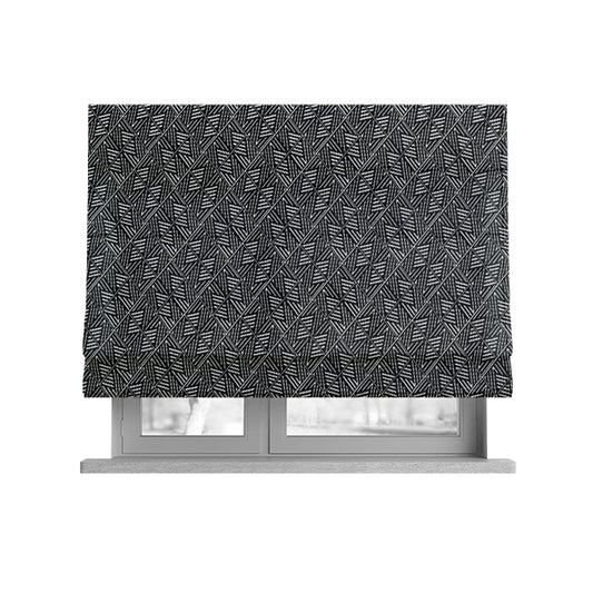 Act Semi Plain Pattern Chenille Textured Black Colour Curtain Upholstery Fabric CTR-656 - Roman Blinds