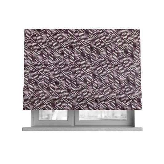Act Semi Plain Pattern Chenille Textured Purple Colour Curtain Upholstery Fabric CTR-659 - Roman Blinds