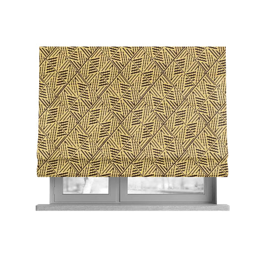 Act Semi Plain Pattern Chenille Textured Yellow Colour Curtain Upholstery Fabric CTR-660 - Roman Blinds