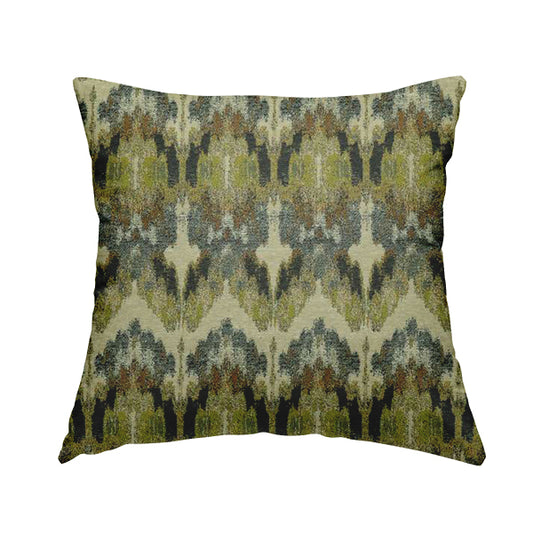 Bruges Stripe Zig Zag Chevron Green Blue Chenille Jacquard Upholstery Fabrics CTR-673 - Handmade Cushions