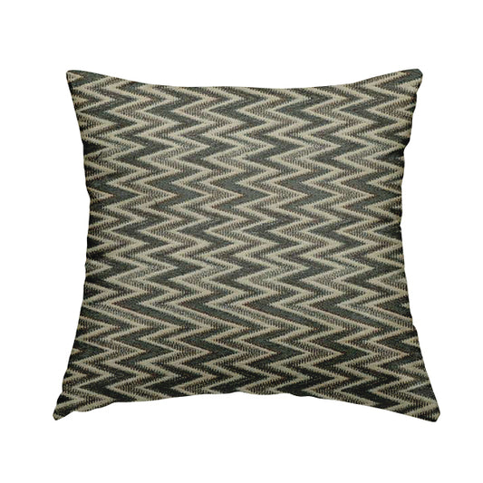 Bruges Stripe Chevron Pattern Blue Chenille Quality Jacquard Upholstery Fabrics CTR-680 - Handmade Cushions