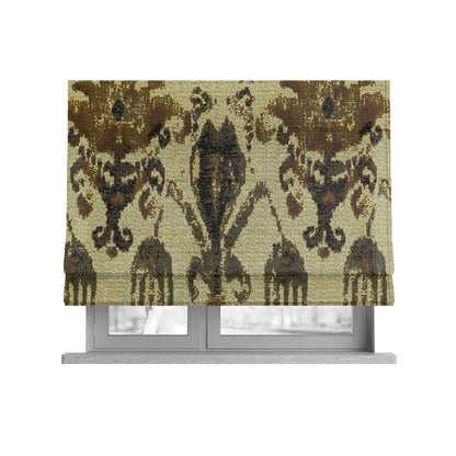 Bruges Life Traditional Pattern Beige Golden Chenille Jacquard Upholstery Fabrics CTR-685 - Roman Blinds