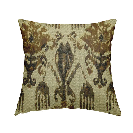 Bruges Life Traditional Pattern Beige Golden Chenille Jacquard Upholstery Fabrics CTR-685 - Handmade Cushions