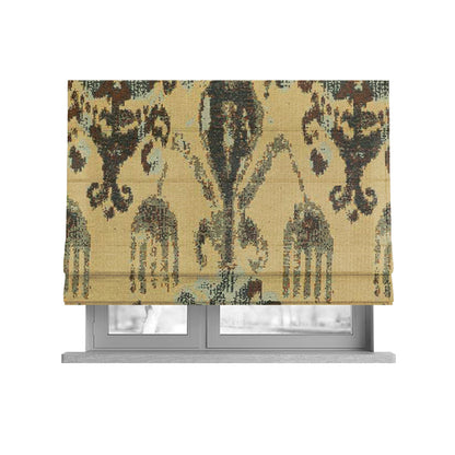 Bruges Life Traditional Pattern In Beige Blue Chenille Jacquard Upholstery Fabrics CTR-686 - Roman Blinds