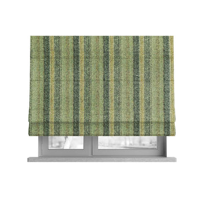 Bruges Stripe Vertical Striped Pattern Sea Grass Green Blue Colour Jacquard Upholstery Fabrics CTR-692 - Roman Blinds