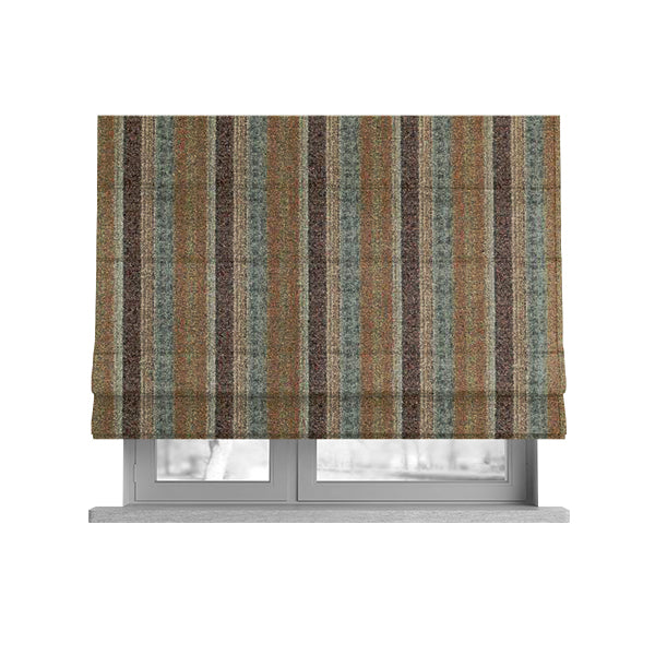 Bruges Stripe Vertical Striped Pattern Yellow Blue Red Colour Jacquard Upholstery Fabrics CTR-693 - Roman Blinds