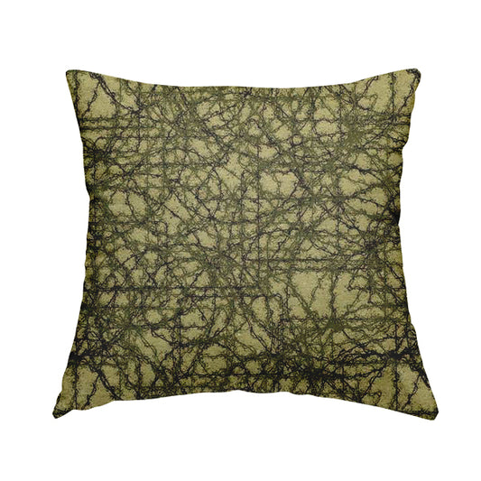 Bruges Modern Jacquard Tapestry Barbed Wire Pattern Green Beige Chenille Upholstery Fabric CTR-705 - Handmade Cushions