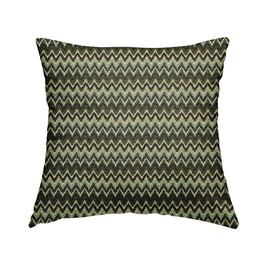 Bruges Stripe Tapestry Chevron Pattern Green Blue Colour Chenille Upholstery Fabrics CTR-706 - Handmade Cushions