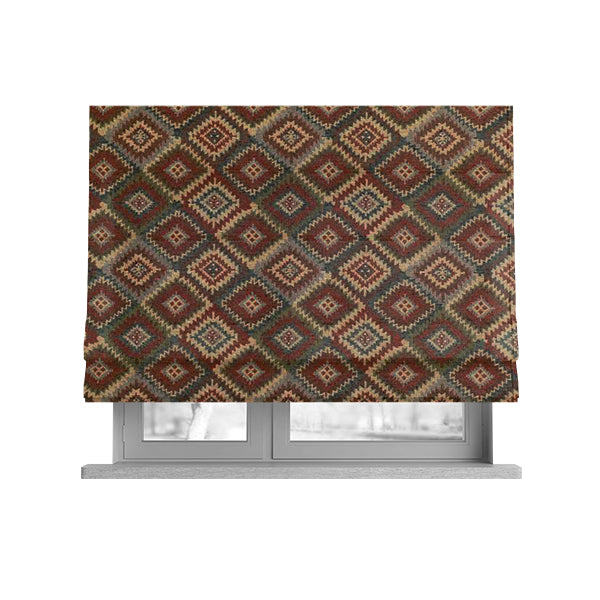 Bruges Modern Mexican Tetris Aztec Geometric Pattern Jacquard Upholstery Fabrics CTR-711 - Roman Blinds