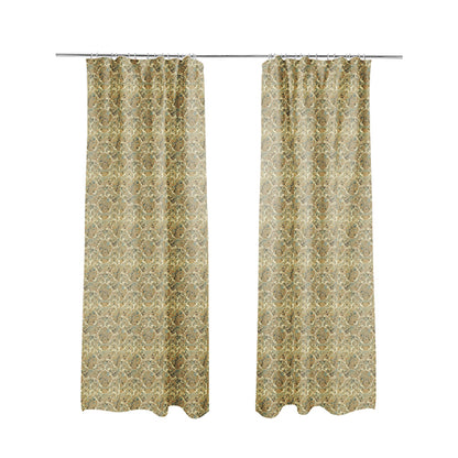 Bruges Life All Over Floral Damask Beige Colour Chenille Jacquard Upholstery Fabrics CTR-720 - Made To Measure Curtains