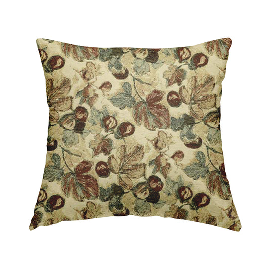 Bruges Life Red Apple Fruits Theme Pattern Chenille Jacquard Upholstery Fabrics CTR-721 - Handmade Cushions