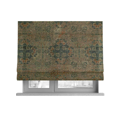 Bruges Modern Green Orange Carmouflage Full Pattern Chenille Upholstery Fabrics CTR-732 - Roman Blinds