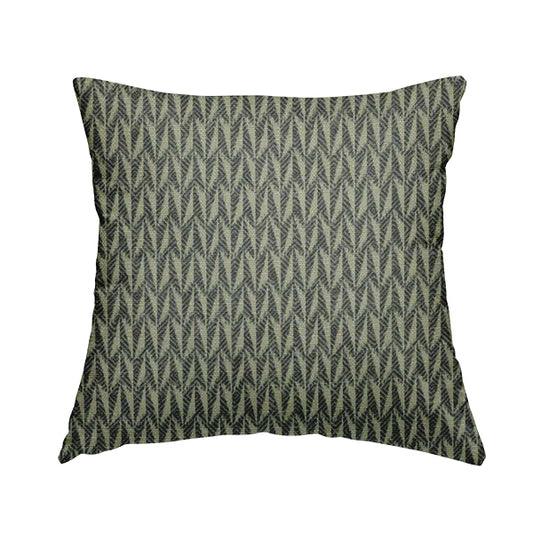 Arlington Geometric Pattern Printed On Linen Effect Chenille Material Blue Coloured Furnishing Fabrics - Handmade Cushions