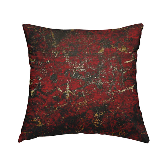 Agenda Quality Semi Plain Abstract Red Chenille Furnishing Upholstery Fabric CTR-786 - Handmade Cushions