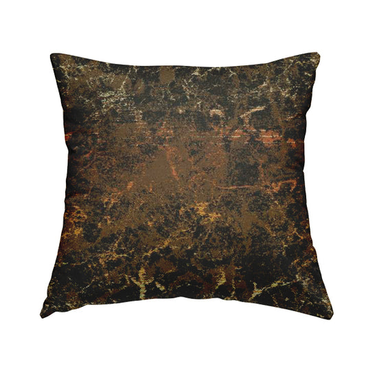 Agenda Quality Semi Plain Abstract Brown Black Chenille Furnishing Upholstery Fabric CTR-787 - Handmade Cushions