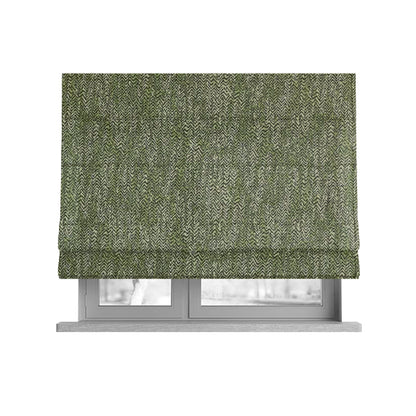 Trapeze Faded Herringbone Pattern Semi Plain Green Furnishing Fabrics CTR-792 - Roman Blinds