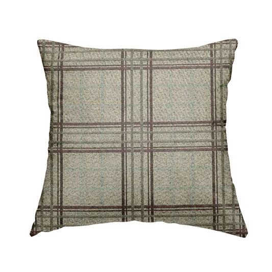 Sherbourne Wool Effect Chenille Purple Blue Colour Tartan Plaid Pattern Curtain Upholstery Fabrics CTR-816 - Handmade Cushions