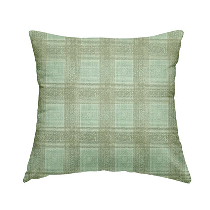 Glencoe Silver Blue Colour Flat Weave Chenille Faded Tartan Pattern Upholstery Fabric CTR-840 - Handmade Cushions